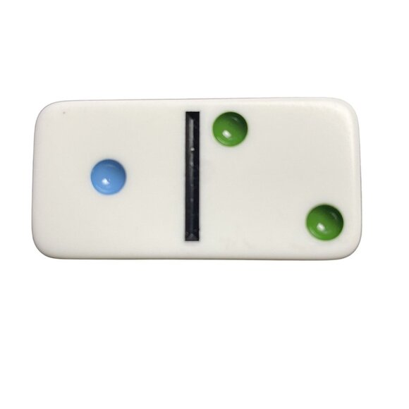 Double Twelve Dominoes Replacement Tile 1 2 Color Dot mq - Picture 1 of 3